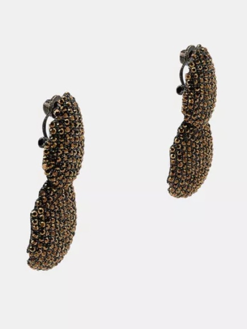 Zara Double Sparkly Earrings Aged Gold Evening Event 1599/001/970 NWT